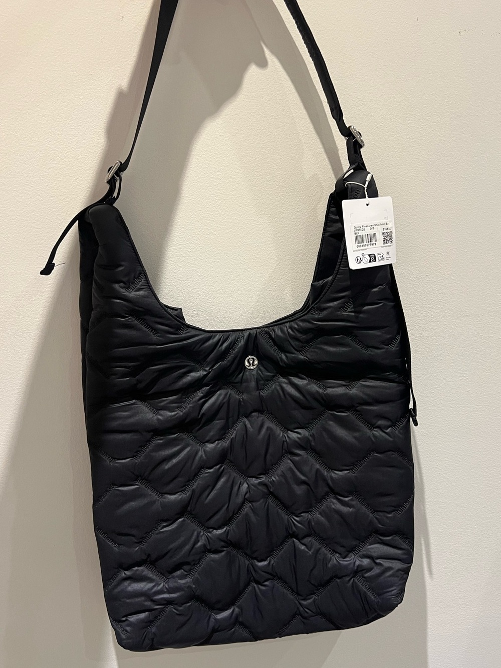 lululemon Black Quilted Shoulder tote